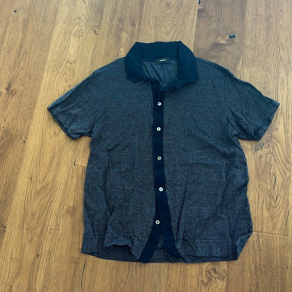 Theory Knit Polo Collar Button Up